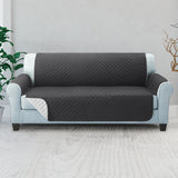 Quilted Dark Grey 3-Seater Sofa Protector Cover by Artiss - Anti-Scratch Microfibre Slipcover