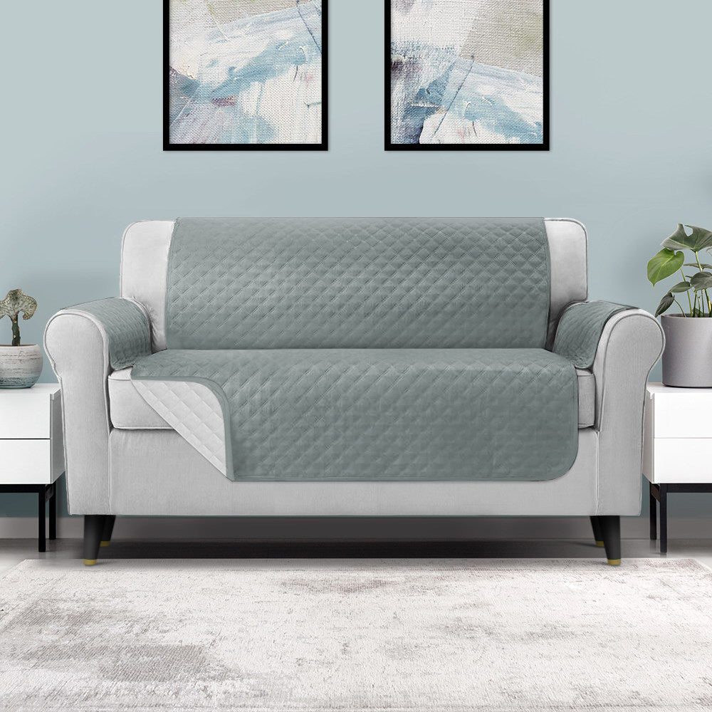 Waterproof Grey 3-Seater Diamond-Quilted Sofa Cover by Artiss