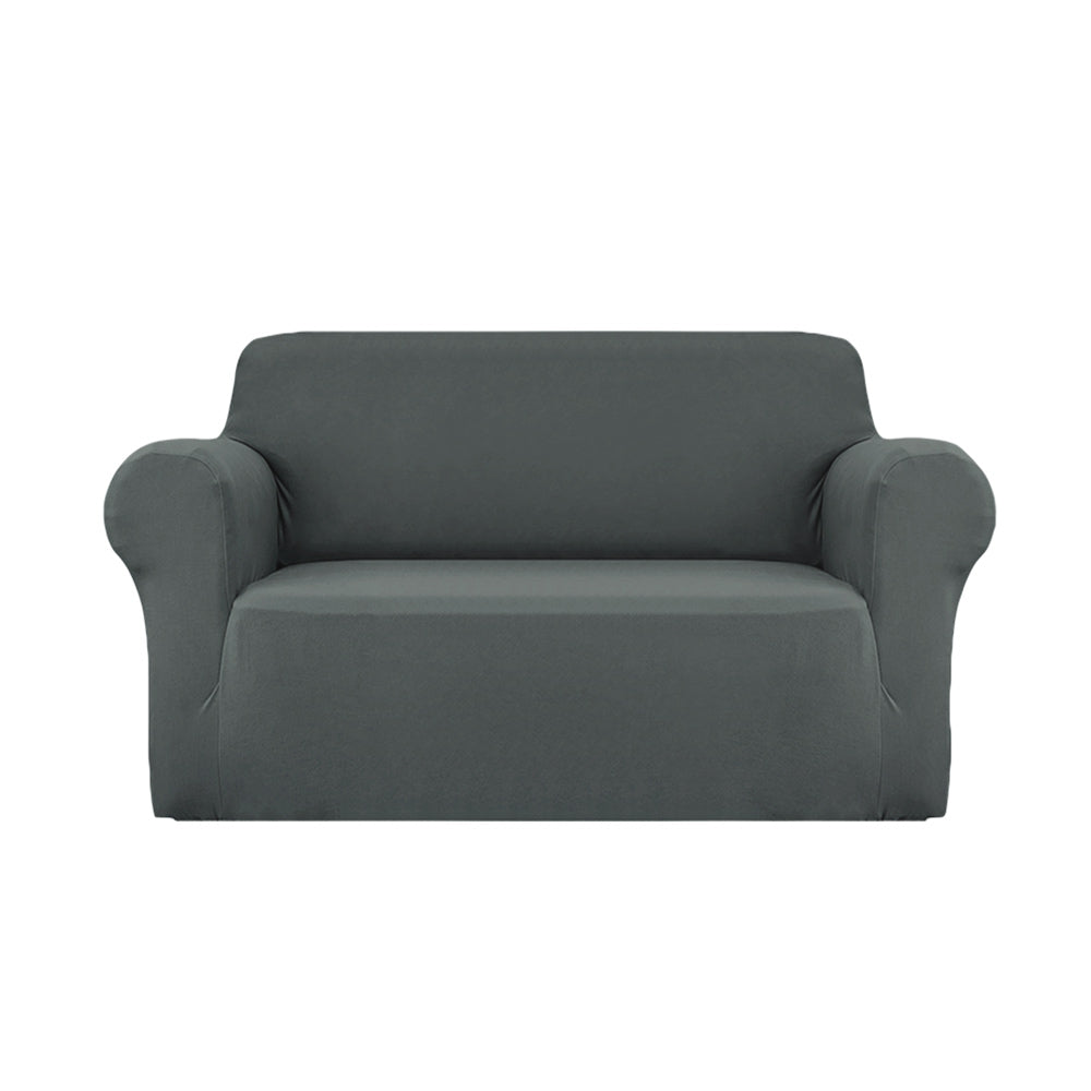 Artiss Elegant Grey Stretchable Couch Cover for 2-Seater Sofa