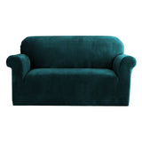 Artiss Stretchable Velvet Couch Cover for 2-Seater Sofa in Agate Green Color