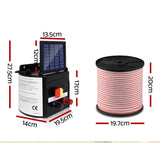 5km Solar-Powered Electric Fence Energiser Kit with 400m Tape and 25 Insulators - Side View