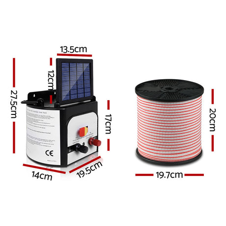 Solar-Powered 8km Electric Fence System with 400m Tape and 25 Insulators