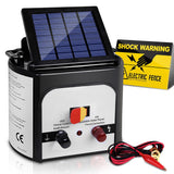 8km Solar-Powered Electric Fence Energizer with 0.3J Output - White