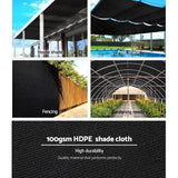 Premium 50% UV-Block Shade Cloth - 1.83m x 10m Outdoor Plant Protector Mesh - 45-Degree Angle