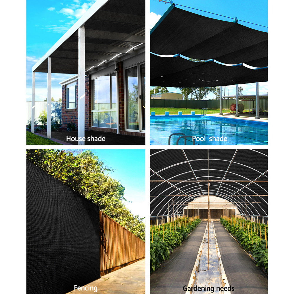 High-Quality 50% UV-Resistant Black Shade Cloth Roll - 1.83m x 20m - 100gsm Protection