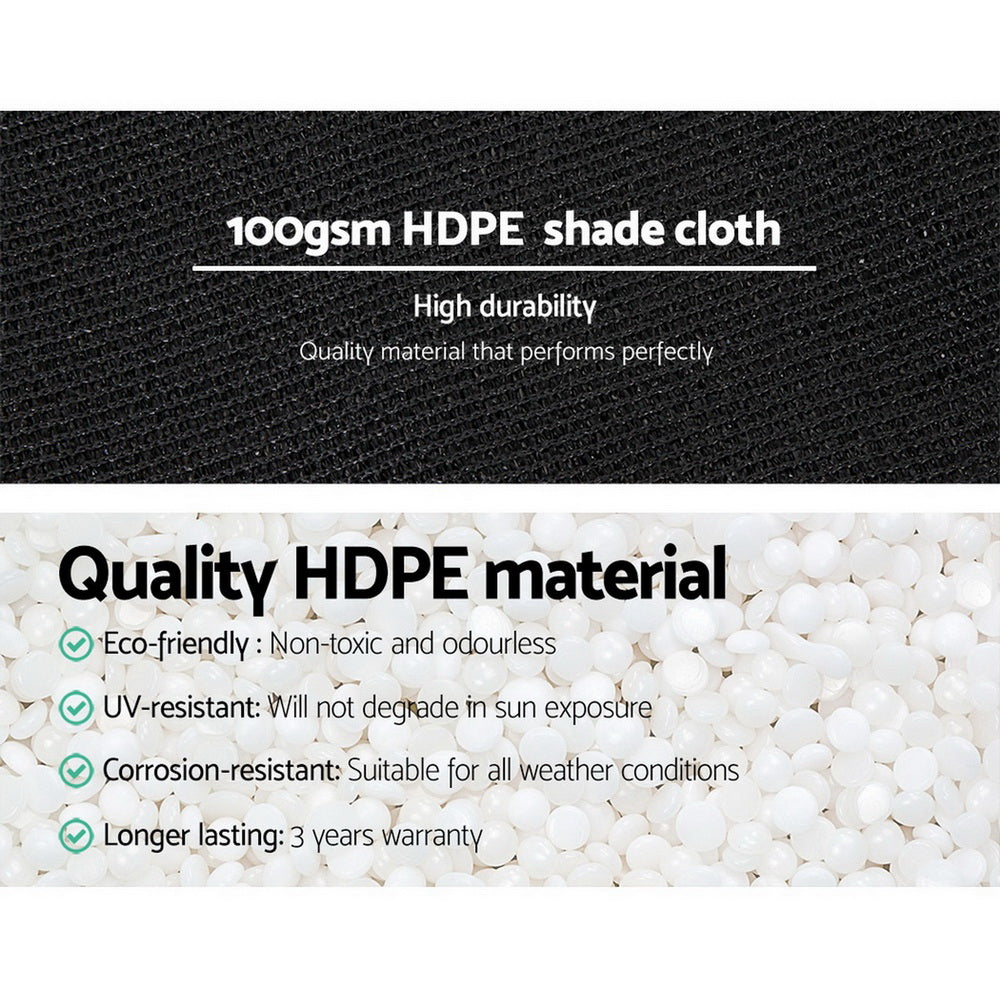 High-Quality 50% UV-Resistant Black Shade Cloth Roll - 1.83m x 20m - 100gsm Protection