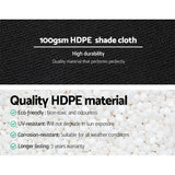 High-Quality 50% UV-Resistant Black Shade Cloth Roll - 1.83m x 20m - 100gsm Protection - Rear View