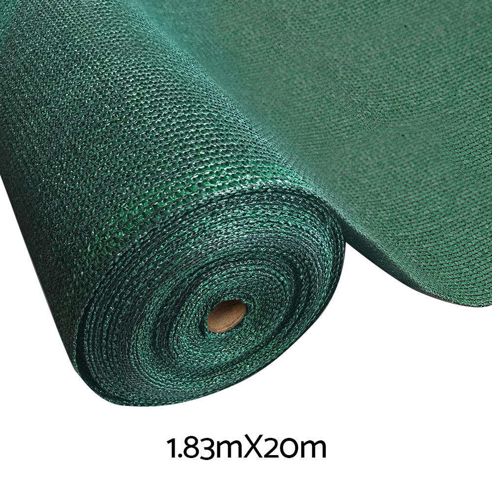 50% Shade Block Green UV-Resistant Shade Cloth Roll - 1.83m x 20m for Plants and Greenhouses