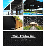 Premium 70% UV Resistant Shade Sail Cloth Roll for Garden - 1.83m x 20m in Black - 45-Degree Angle