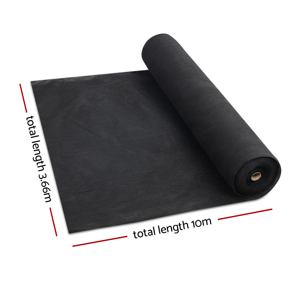 3.66x10m Black UV Resistant Shade Fabric for Garden and Greenhouse Protection