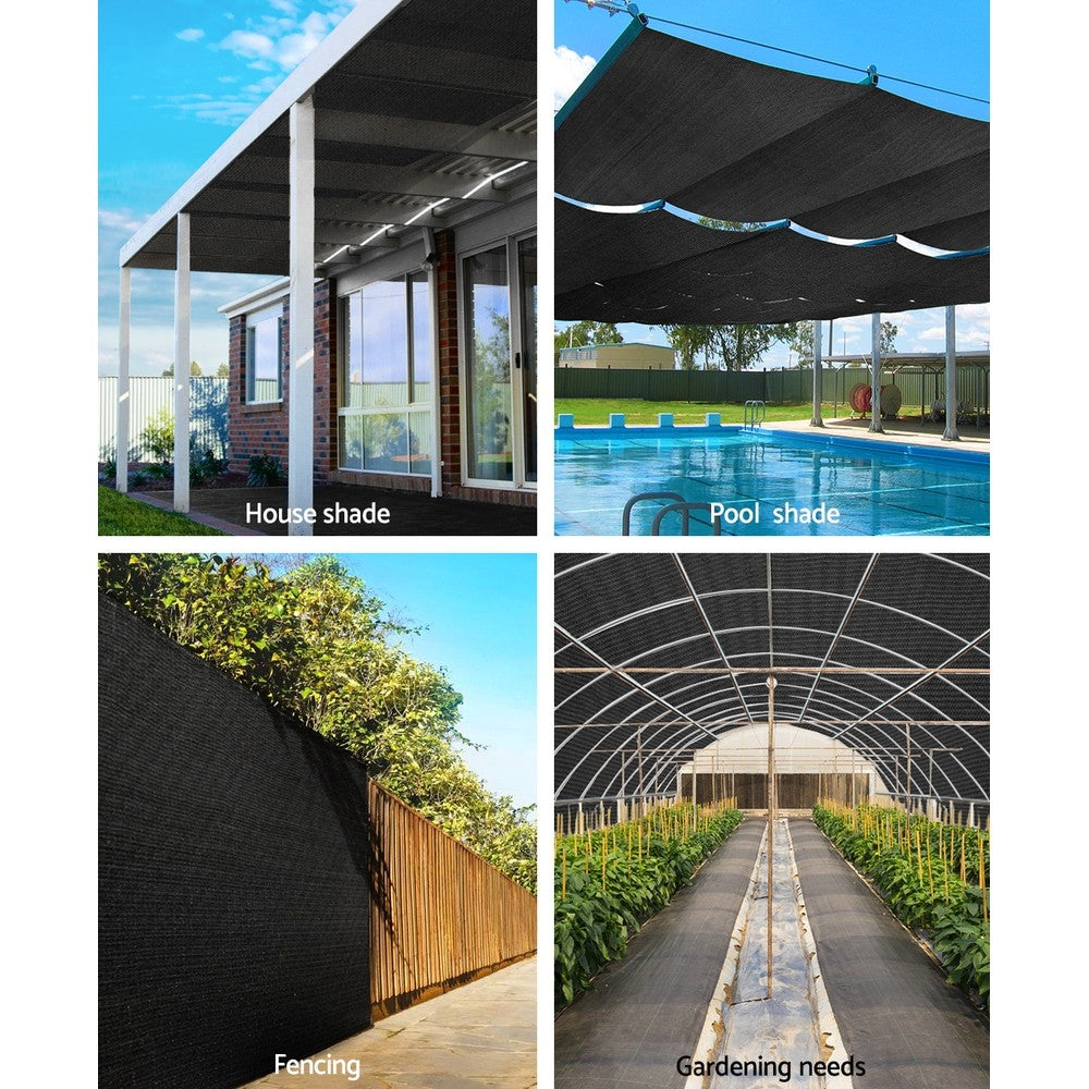 3.66x10m Black UV Resistant Shade Fabric for Garden and Greenhouse Protection