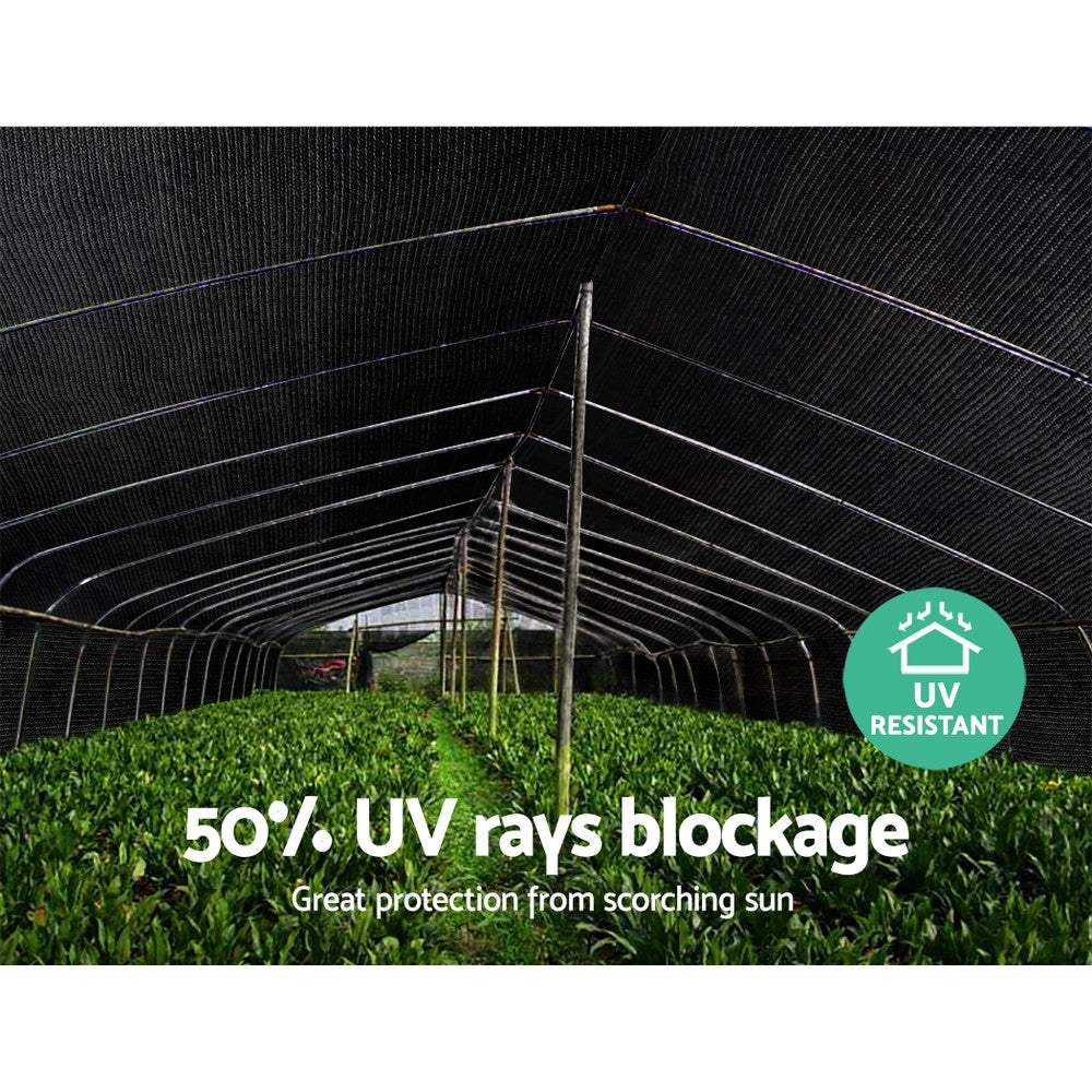 3.66x10m Black UV Resistant Shade Fabric for Garden and Greenhouse Protection