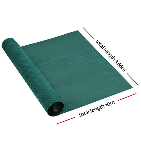 Instahut 3.66m x 10m Green UV-Resistant Shade Fabric for Gardens and Greenhouses