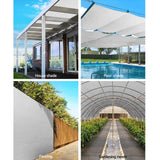 50% UV-Protection Garden Shade Cloth Roll - 3.66m x 10m White Knitted Fabric - 45-Degree Angle