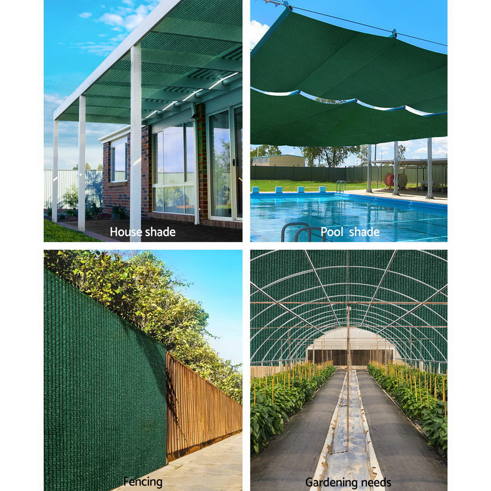 Premium Green 90% UV-Resistant Shade Cloth Roll - 3.66m x 10m, 195gsm for Ultimate Plant Protection and Greenhouse Applications