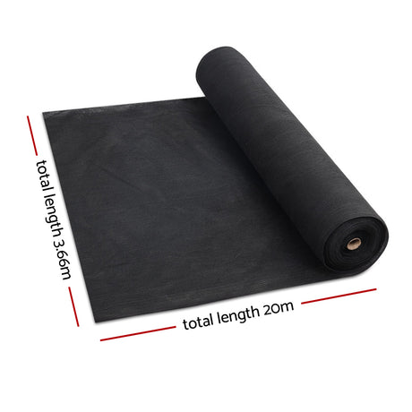 Premium Black 3.66x20m UV-Blocking Shade Cloth for Greenhouses and Gardens