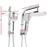 Cefito Premium 9'' Chrome Rainfall Shower System with Handheld High Pressure and Brass Diverter