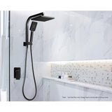 Sleek Matte Black Dual Function Shower Mixer Tap with Premium Rain Shower Head Set