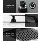 Cefito 8-Inch Matte Black High-Pressure Rain Showerhead and Mixer Set for Ultimate Shower Luxury