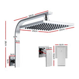 Cefito Luxury 8" Rainfall Shower Head Set with High-Pressure Wall Arm and Chrome Taps