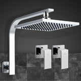 Cefito Luxury 8" Rainfall Shower Head Set with High-Pressure Wall Arm and Chrome Taps