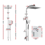 Cefito Luxury 8'' Chrome Rain Shower Head & Mixer Set with Versatile Handheld Shower Option