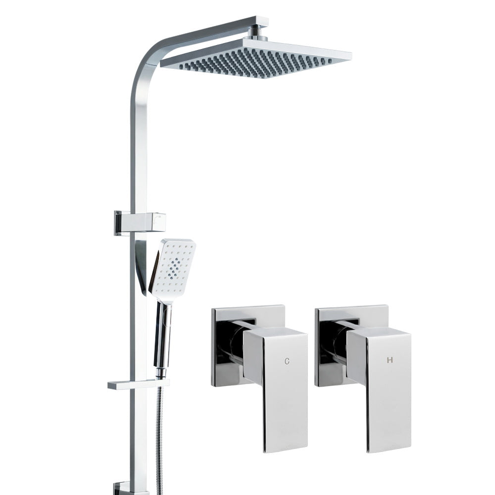 Cefito Luxury 8'' High-Pressure Rainfall Shower System with Handheld Brass Mixer and Elegant Chrome Finish