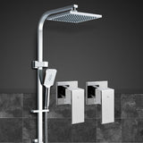 Cefito Luxury 8'' High-Pressure Rainfall Shower System with Handheld Brass Mixer and Elegant Chrome Finish