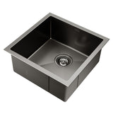 Cefito 44cm Square Black Stainless Steel Kitchen Sink - Stylish and Durable with Multiple Installation Options