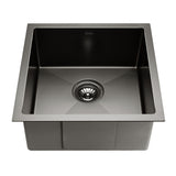 Cefito 44cm Square Black Stainless Steel Kitchen Sink - Stylish and Durable with Multiple Installation Options