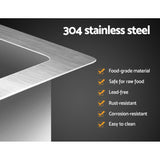 Cefito 75cm x 45cm Artisan Crafted 304 Stainless Steel Kitchen Sink - Flexible Installation Options in Polished Silver