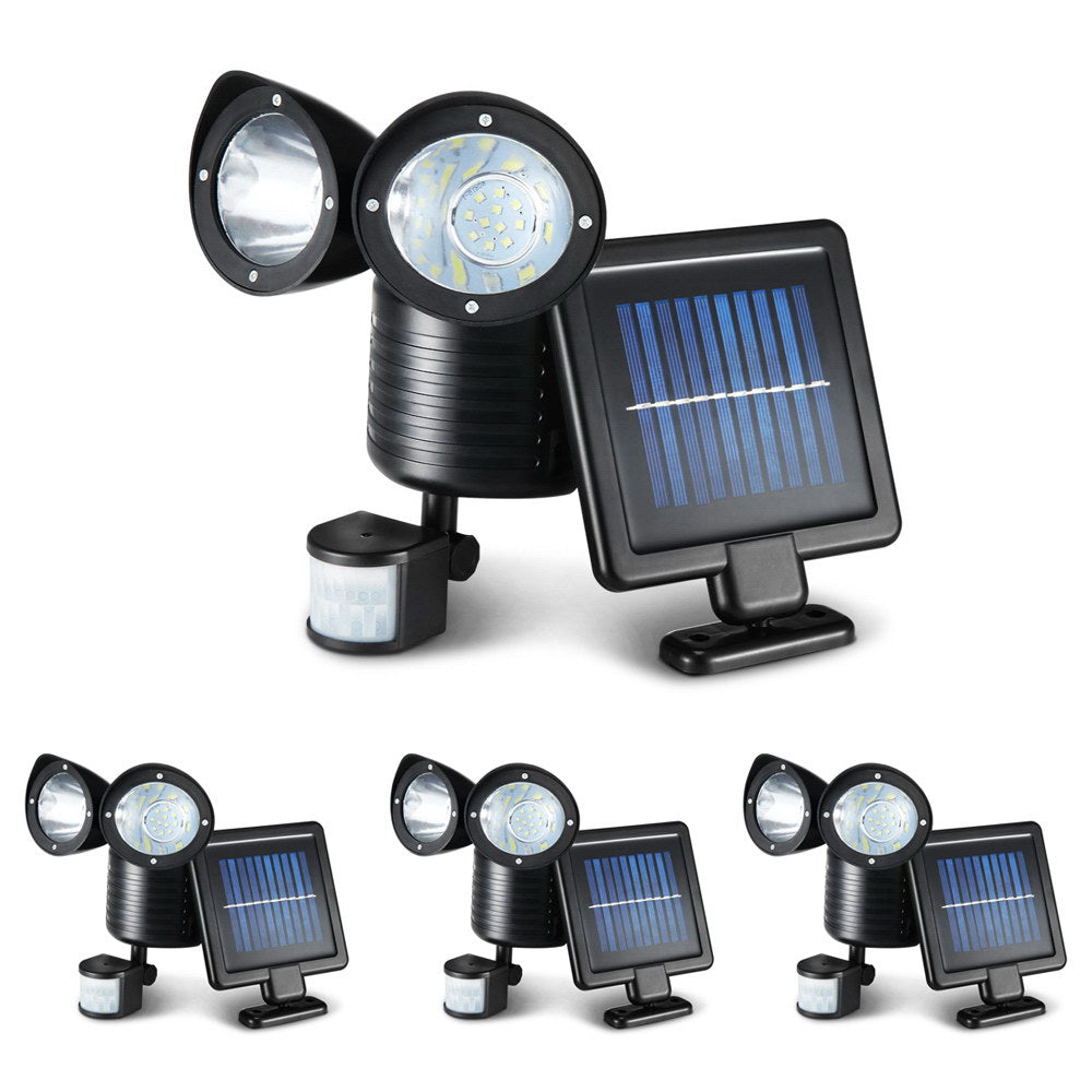 4-Pack Solar Motion Sensor LED Flood Lights for Enhanced Outdoor Security