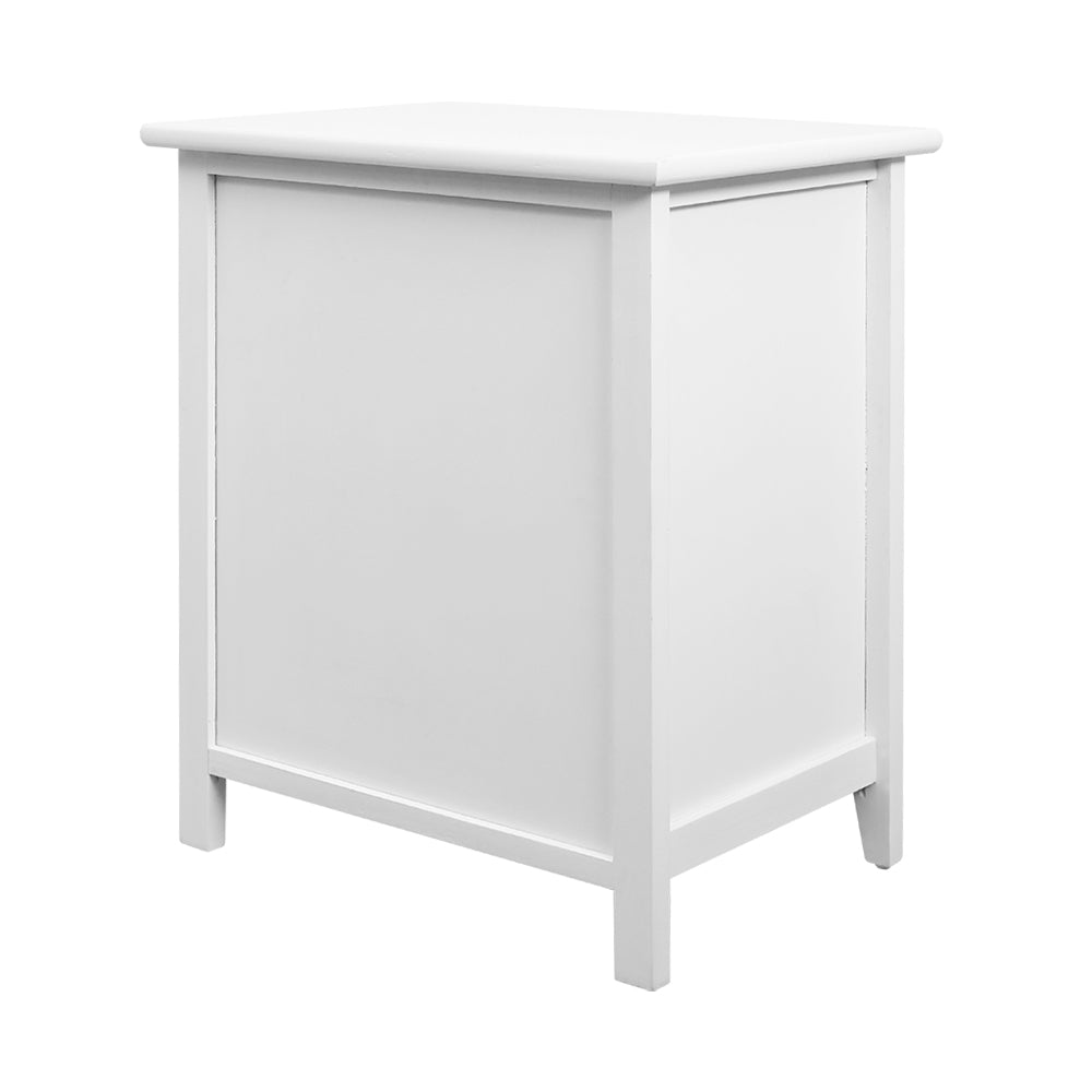 Artiss Vintage Chic Bedside Table Set - 2 Drawer Nightstands in White