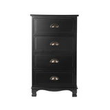 Artiss Retro Black Nightstand with 4 Drawer Storage Chest - Top-Down View