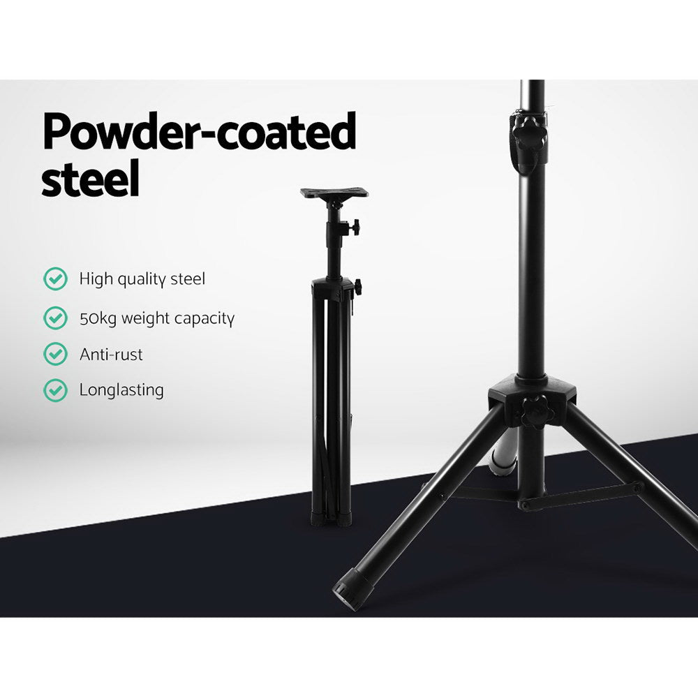 Pair of Adjustable 120CM Professional Speaker Stands - Black