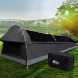 Weisshorn Deluxe King Single Camping Swag Tent - Large Dark Grey Waterproof Canvas