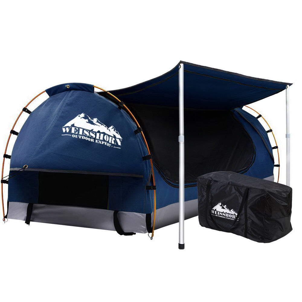 Weisshorn Dark Blue Double Swag Camping Tent - Free Standing Dome with Insect Protection