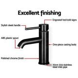 Sleek Black Cefito Basin Mixer Tap Faucet