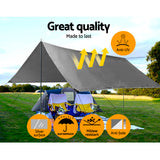 Instahut Heavy Duty 3.6x4.8m Waterproof Poly Tarp - Silver UV-Resistant Cover