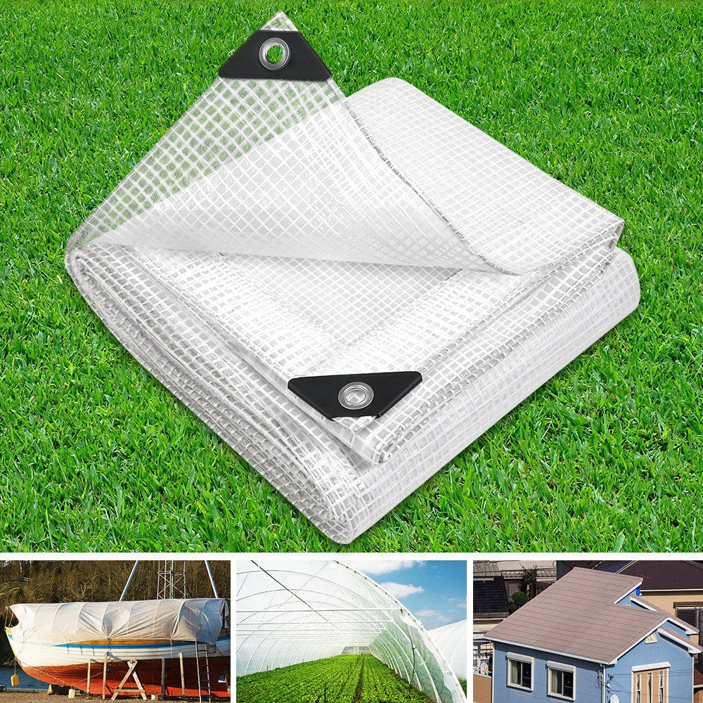 Premium Waterproof 2x3m Poly Tarp - Heavy Duty UV-Resistant Camping Shelter 135gsm Clear