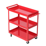 3-Tier Heavy-Duty Red Tool Cart - Giantz Steel Mechanic Storage Trolley