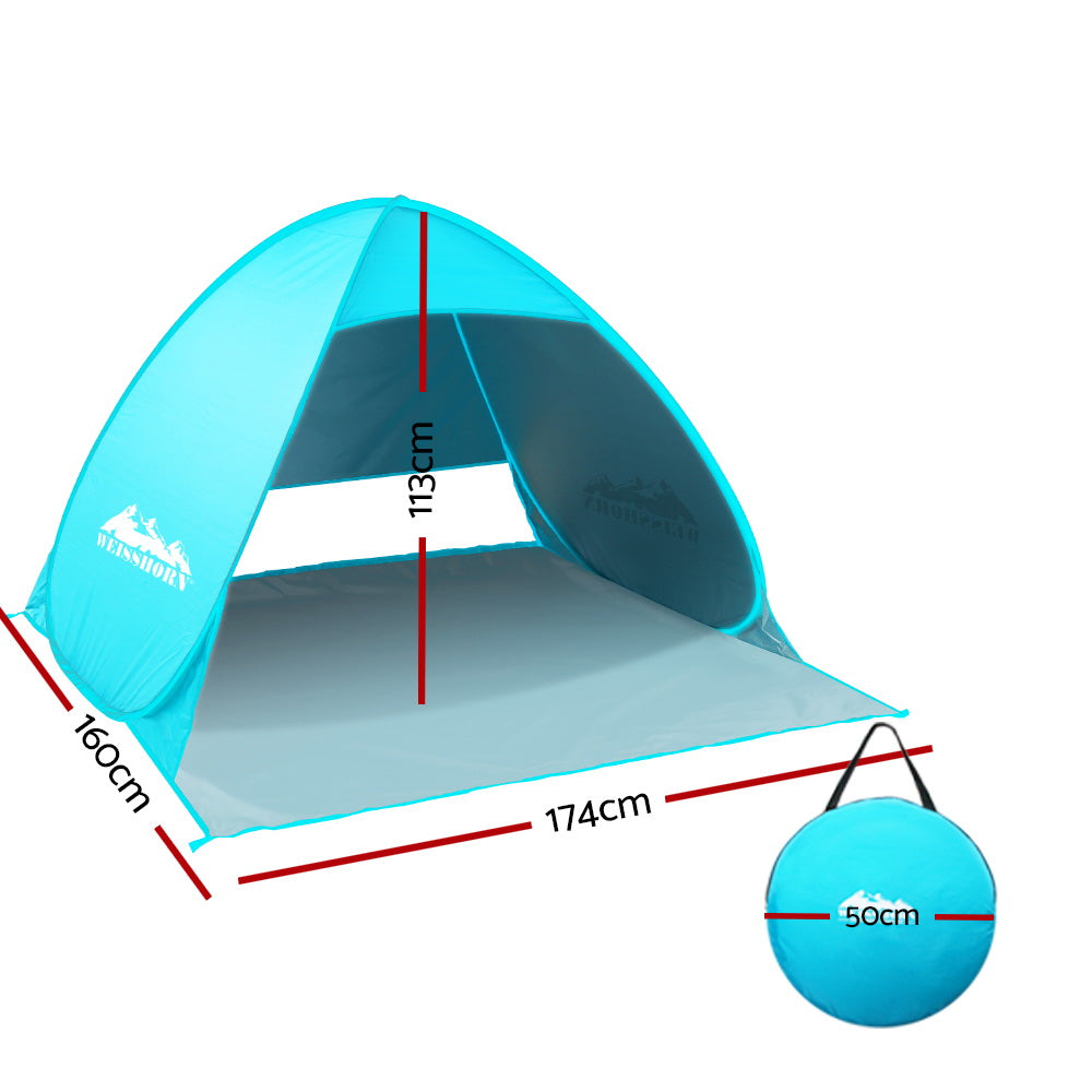 Weisshorn Instant Pop-Up 3-Person Beach Tent - UV & Water-Resistant Camping Shelter