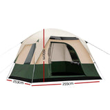 Weisshorn 4-Person Waterproof Camping Tent - Ideal for Hiking and Beach Trips, Green Canvas Design