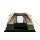 Weisshorn 4-Person Waterproof Camping Tent - Ideal for Hiking and Beach Trips, Green Canvas Design