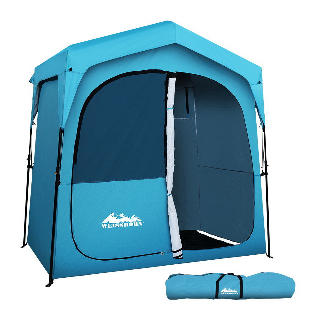 Weisshorn Portable Outdoor Privacy Shower Tent with Toilet & Change Room - Blue