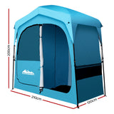 Weisshorn Portable Outdoor Privacy Shower Tent with Toilet & Change Room - Blue