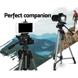 Versatile 1.45M Aluminum Tripod for Cameras and Smartphones