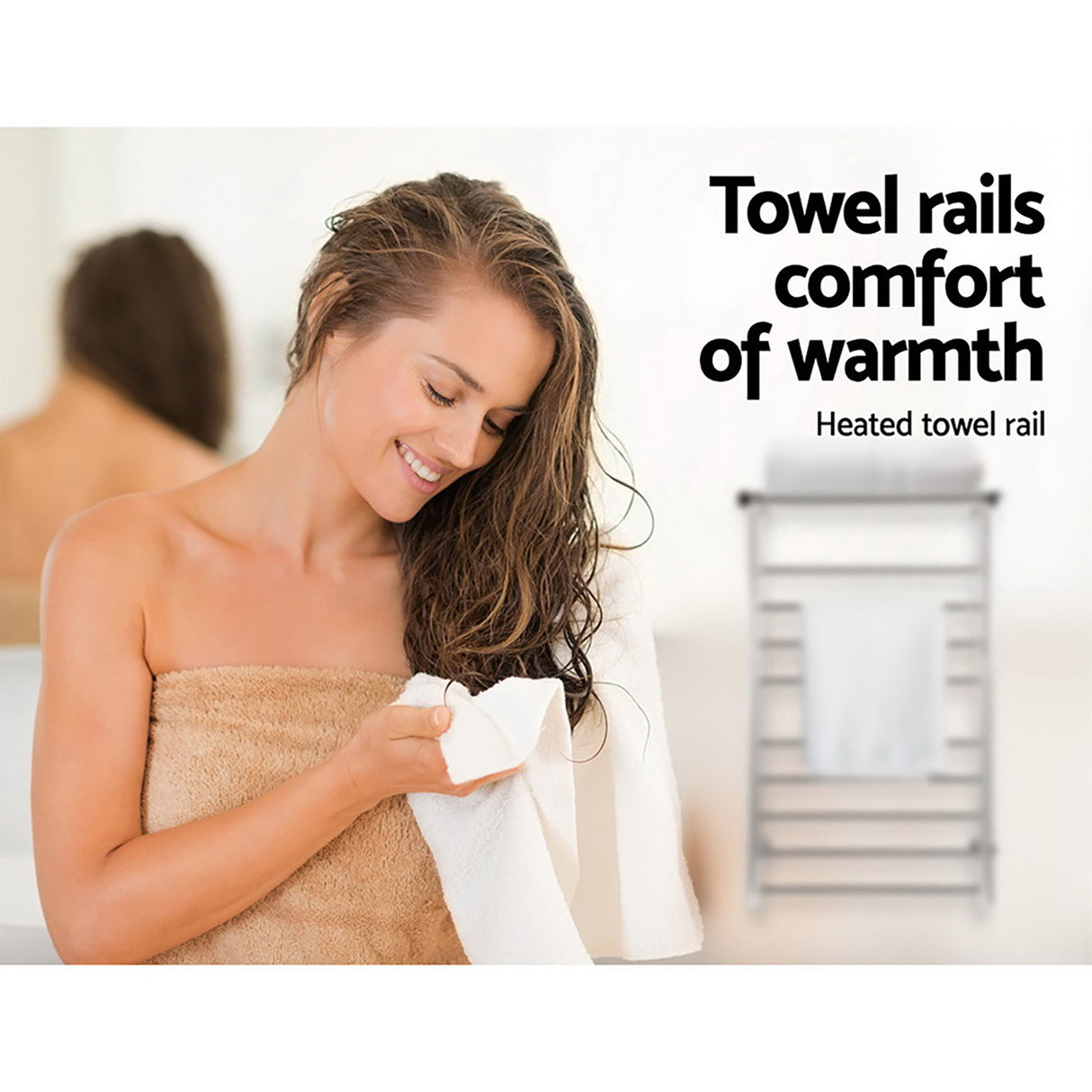 14-Bar Wall-Mounted Rapid Heat Electric Towel Warmer for Spa-Like Comfort