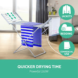 Electric Portable Towel Warmer & Versatile Clothes Drying Rack with 18 Heating Rods