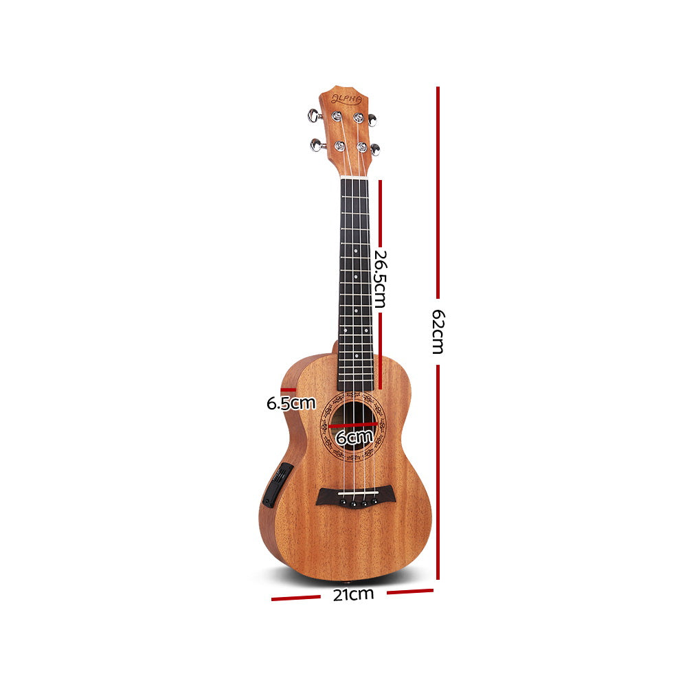 Alpha 23" Electric Mahogany Concert Ukulele with EQ and Accessories